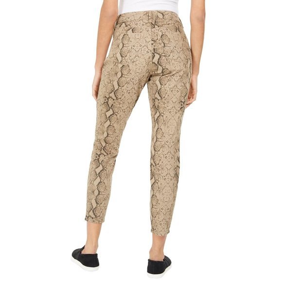 NWT Womens Size 14 Style & Co Beige Curvy Tummy-Control Printed Skinny Jeans - Picture 3 of 7